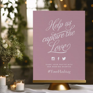 Poster Signe Mariage personnalisé Mauve