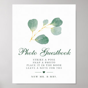 Poster Signe Mariage photo Eucalyptus Green