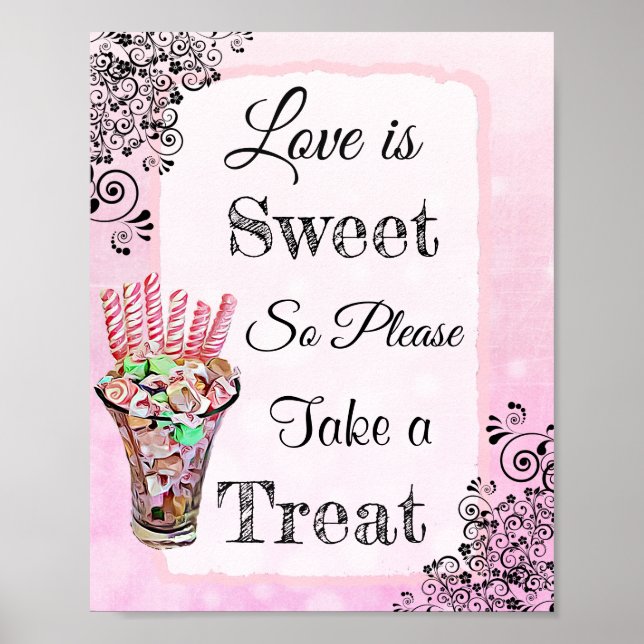Poster Signe mariage pour l'affiche de bonbons Buffet Ros (Devant)
