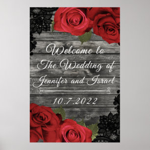Poster SIGNE Mariage Red Roses Russe Black Lace