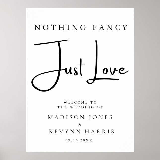 Poster SIGNE Mariage Rien De Fancy Just Love (Devant)