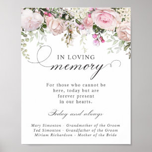 Poster SIGNE Mariage Rose-Blanc Floral