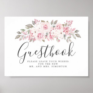 Poster Signe Mariage rose pâle