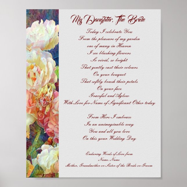 Poster Signe mariage se souvenir de l'être aimé au Ciel (Devant)