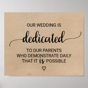 Poster SIGNE Mariage simple Faux Kraft