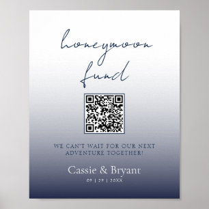 Poster SIGNE Mariage unique Chic Navy Blue Honeymoon Fund