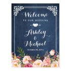 SIGNE mariage Vintage Bleu Chalkboard Floral