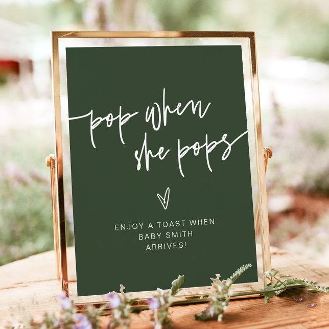 Poster Signe MARLO Forest Green Boho Pop When She Pops (Créateur téléchargé)