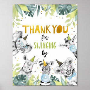 Poster Signe Merci Balancée Par Safari Party Animaux