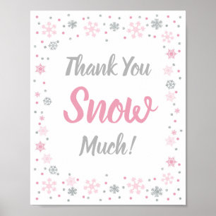 Poster Signe Merci neige beaucoup d'hiver préféré
