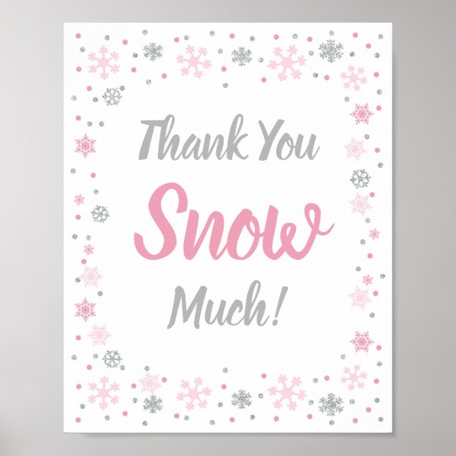 Poster Signe Merci neige beaucoup d'hiver préféré (Devant)