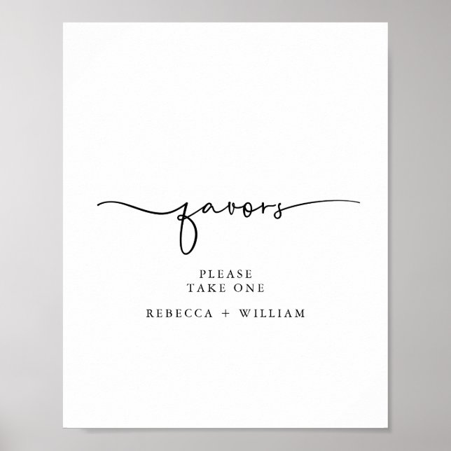 Poster Signe minimal manuscrit de cartes de script et de  (Devant)