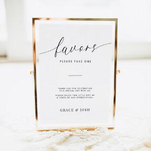 Poster Signe minimaliste Élégant Script Mariage Faveurs