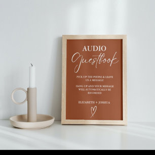 Poster Signe minimaliste en terre cuite audio moderne