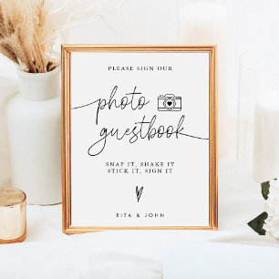 Poster Signe minimaliste moderne Mariage photo