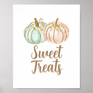 Poster Signe Mint et Peach Citrouille Gold Sweet Traiteme