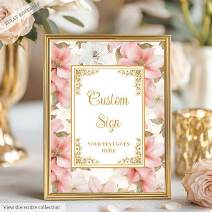 Poster Signe moderne boho rose roux or 8x10