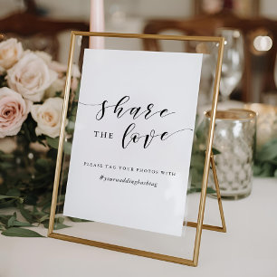 Poster Signe moderne de hashtag de mariage « Partagez l’a