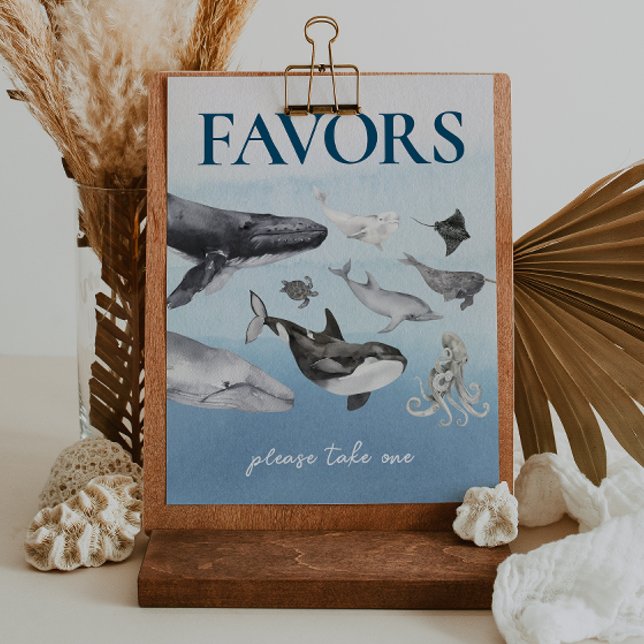 Poster Signe moderne Rustique Baby shower Océan Faveurs (Créateur téléchargé)