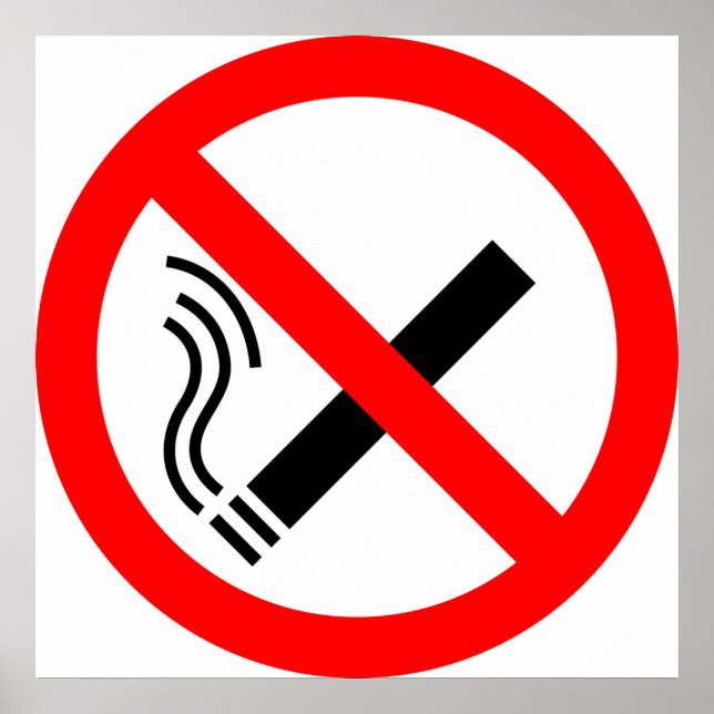 Poster Signe NO Smoking - Signal UK (Devant)