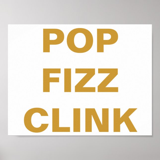 Poster SIGNE Panier à barres CLINK FIZZ POP (Devant)