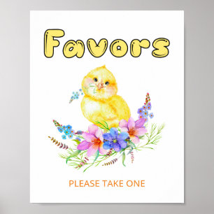 Poster Signe Petit Baby shower Chick Faveurs