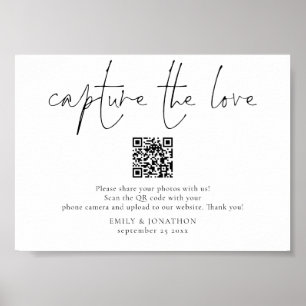 Poster Signe photo mariage QR Code Capture de l'amour