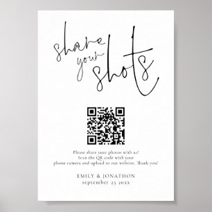 Poster Signe photo mariage QR Code Partagez vos photos