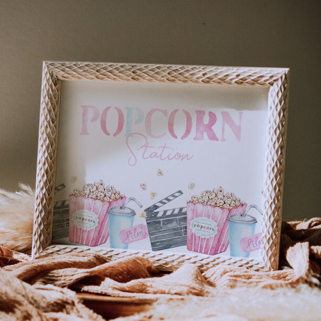 Poster Signe Popcorn de la Fille du Film Party (Créateur téléchargé)