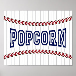 Poster Signe POPCORN du match de baseball