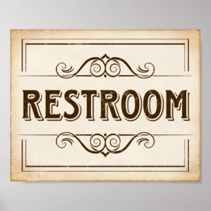 Poster Signe RESTROOM vintage