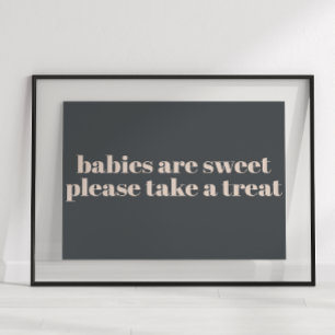 Poster Signe rose Gris Boho Baby shower de typographie Fa