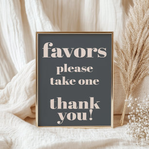 Poster Signe rose Gris Boho Typographie Baby shower Faveu