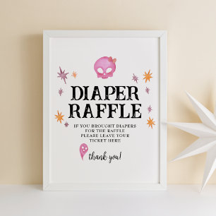 Poster Signe rouge Baby shower Halloween rose