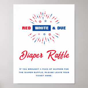 Poster Signe rouge blanc et Baby shower douloureux