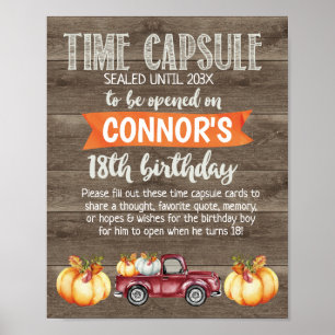 Poster Signe Rustique Petit Citrouille Temps Capsule