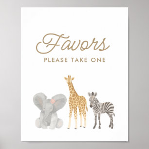 Poster Signe Safari Anniversaire Fête Faveurs