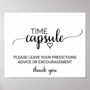 Poster Signe simple de la capsule temps de calligraphie n