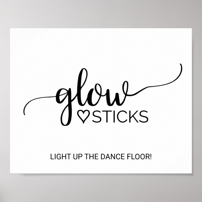 Poster Signe simple noir Calligraphie Glow (Devant)