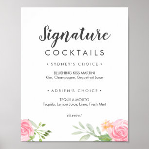 Poster Signe Spring Peony Cocktails
