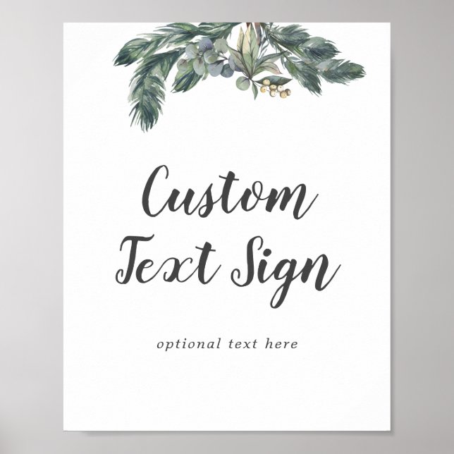 Poster Signe texte personnalisé Mariage hiver (Devant)
