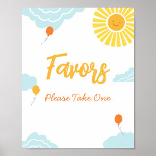Poster Signe Un Petit Rayon Baby shower Sunshine Faveurs