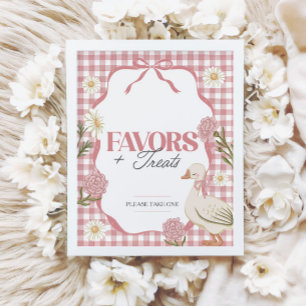 Poster SIGNE UNE Fille D'Oie Silly Rose Faveurs & Traitem
