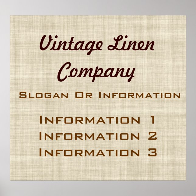 Poster SIGNE vintage Linge grand (Devant)