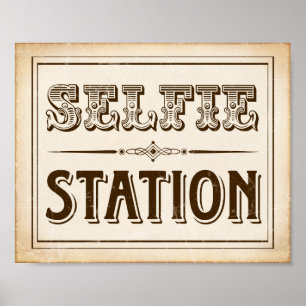 Poster SIGNE vintage Western SELFIE STATION Print