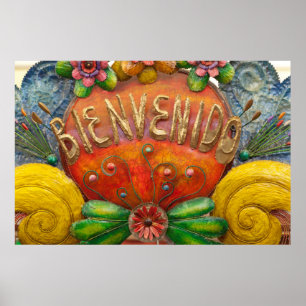 Poster Signe Welcom en espagnol, Mexique