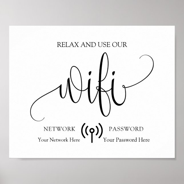 Poster Signe WiFi minimaliste moderne (Devant)