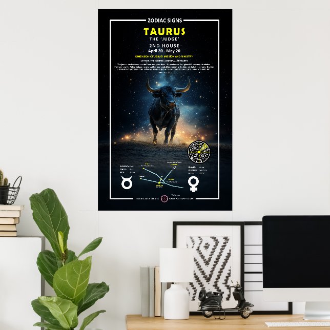 Poster Signe zodiaque du Taurus (Bureau à domicile)