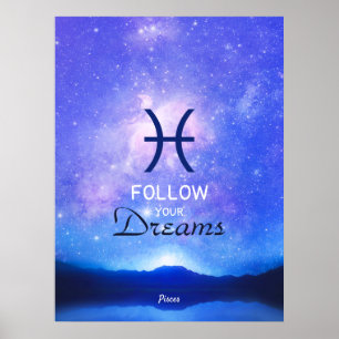 Poster SIGNE Zodiaque Pisces Dreamstar Sky Citation Poste