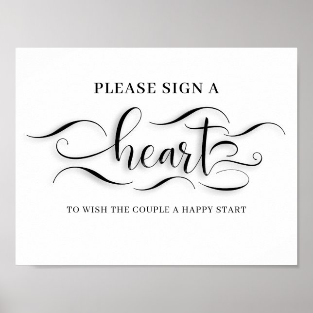 Poster Signer Un Mariage Coeur Signer (Devant)